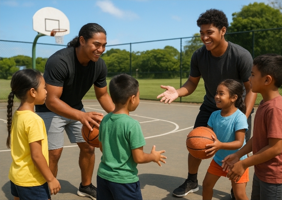 Service learning, Guam, sports, mentoring